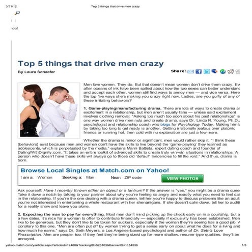 Top 5 things that drive men crazy | PDF