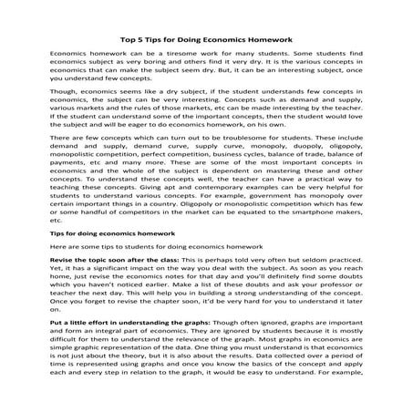 Top 5 tips for doing Economics homework