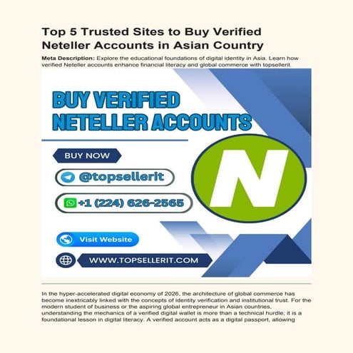 Digital Empowerment in 2026: Mastering Verified Neteller Accounts for ...