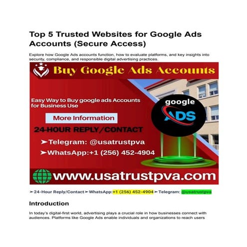 Top 6 Trusted Sites to Buy Google Ads Accounts: An Educational Guide | PDF