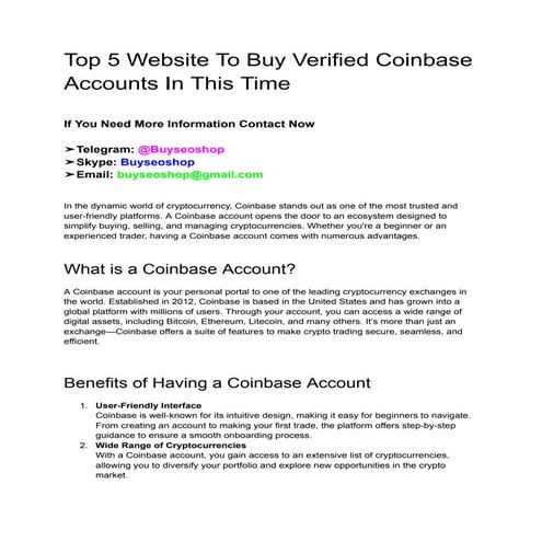 Top 5 Website To Buy Verified Coinbase Accounts In This Time.pdf