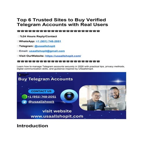 Mastering Safe and Efficient Telegram Account Management in 2026 | PDF