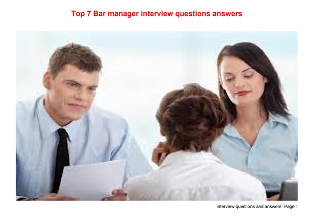 Top 7 bar manager interview questions answers | DOC