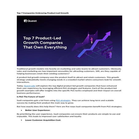 Top 7 Companies Embracing Product-Led Growth