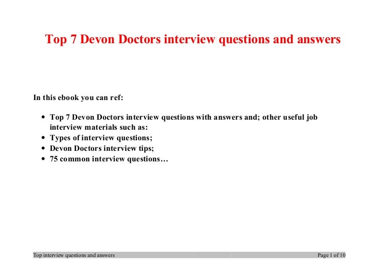 doctor interview questions and answers