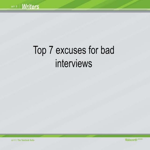Top 7 excuses