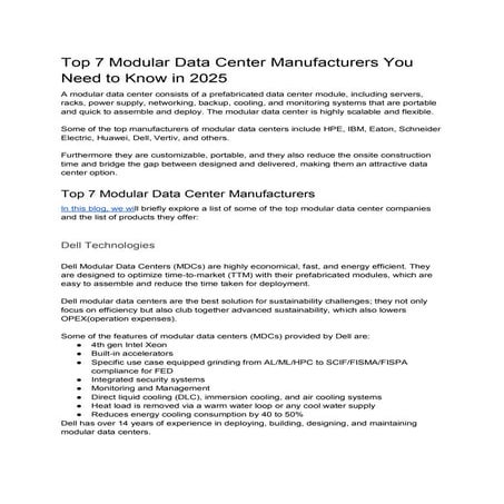 Modular Data Center Design | PPTX