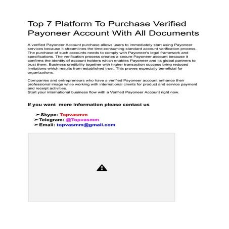 Top 7 Platform To Purchase Verified Payoneer Account With All Documents.pdf