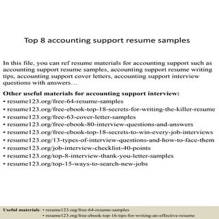 Top 8 accounting support resume sam...