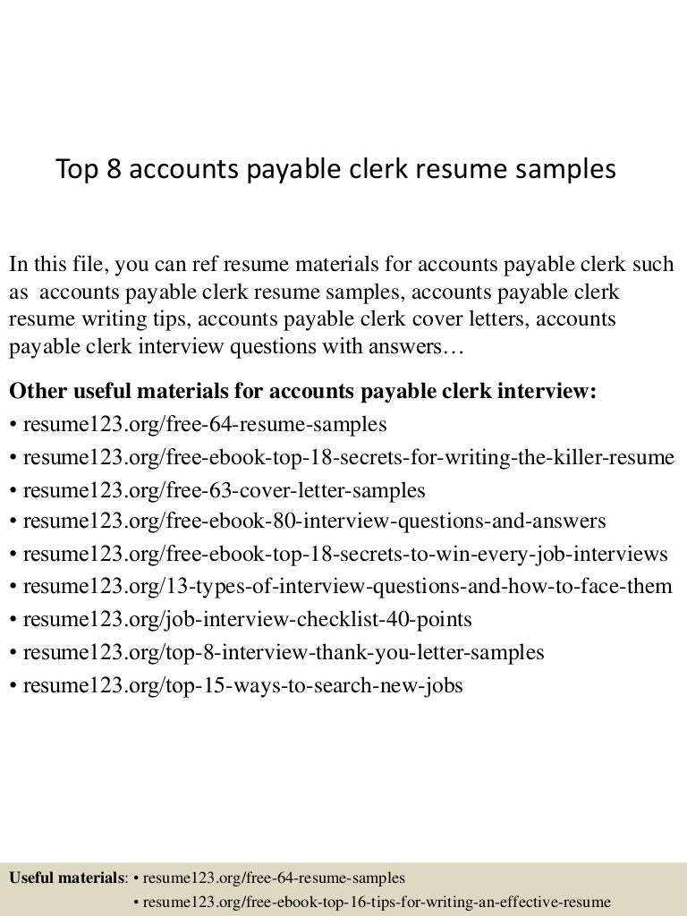 top8accountspayableclerkresumesamples 150424020049 conversion gate01 thumbnail 4jpgcb1429858892 - Account Payable Clerk Sample Resume top8accountspayableclerkresumesamples 150424020049 conversion gate01 thumbnail 4jpgcb1429858892 - Account Payable Clerk Sample Resume