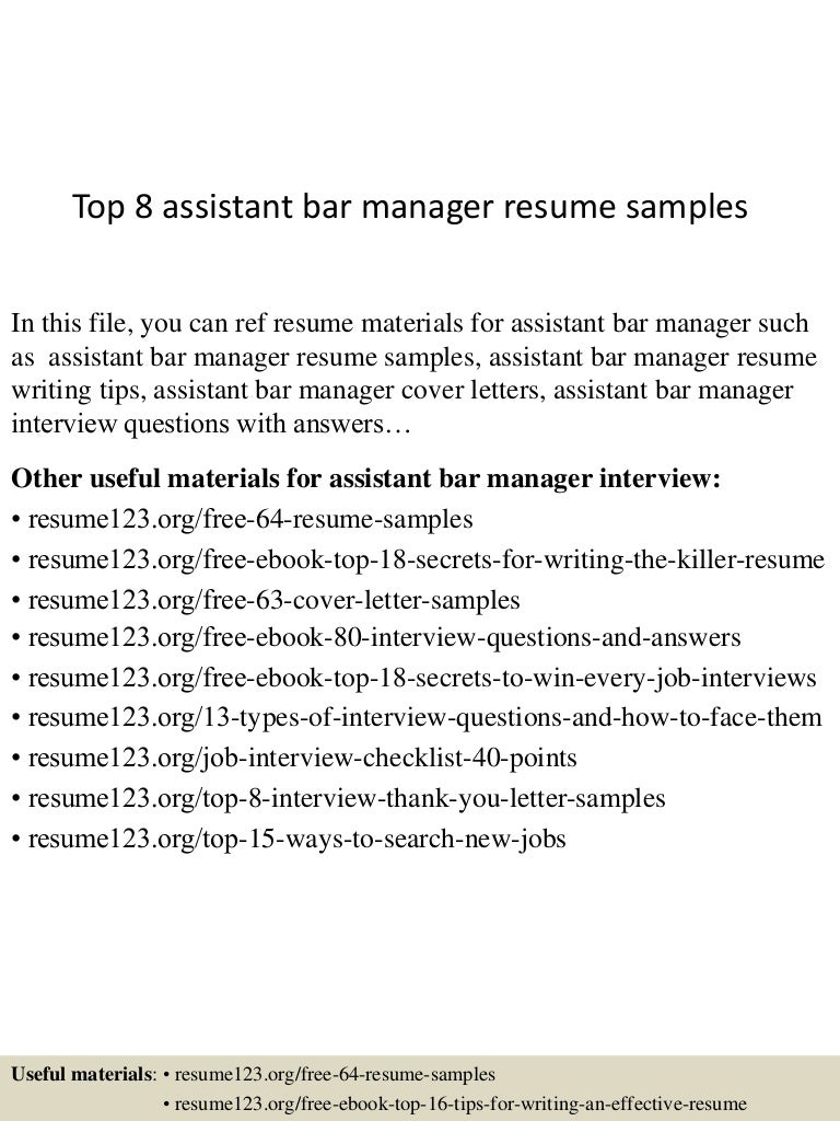 Top8assistantbarmanagerresumesamples 150521073005 Lva1 App6892 Thumbnail 4 Jpg Cb 1432193453 Top8assistantbarmanagerresumesamples 150521073005 Lva1 App6892 Thumbnail 4 Jpg Cb 1432193453