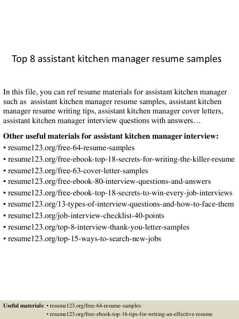 kitchen manager resume