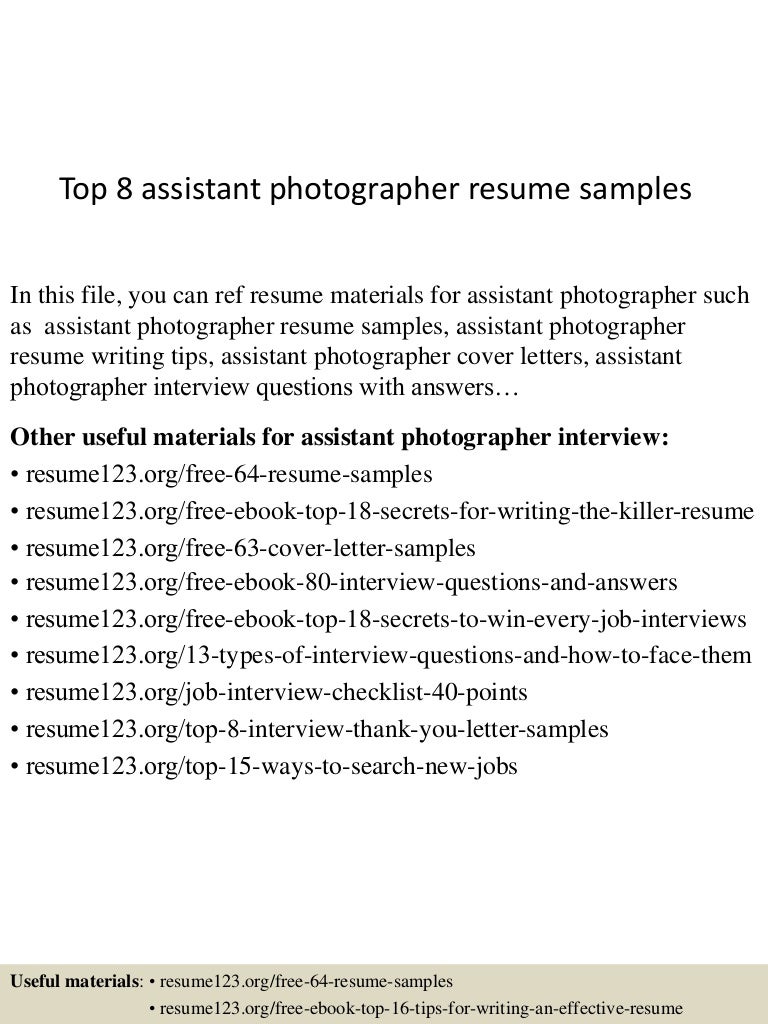 photographer resume