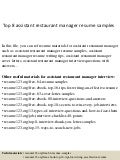 Restaurant manager cover letter sample pdf