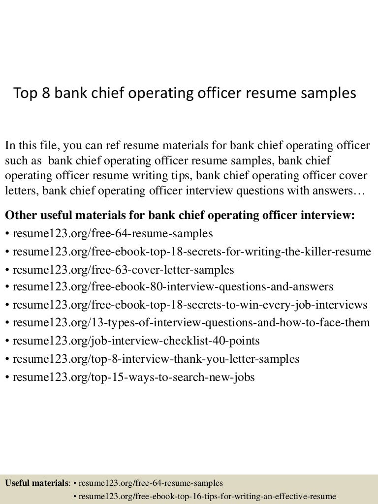 Top 8 bank chief operating officer - Top8bankchiefoperatingofficerresumesamples 150717051553 Lva1 App6892 Thumbnail 4 