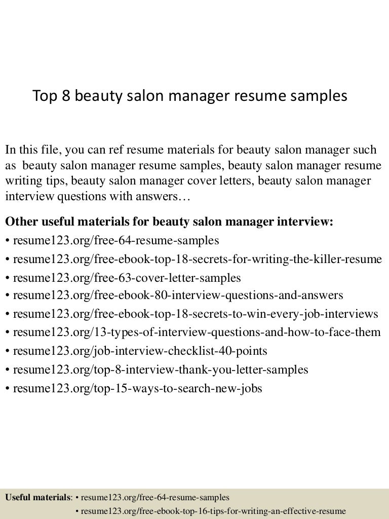 resume Beauty Supply Resume top8beautysalonmanagerresumesamples 150514023011 lva1 app6892 thumbnail 4 jpgcb1431570656