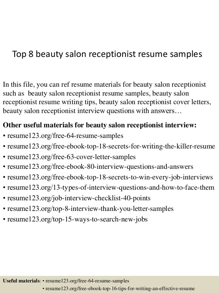 beautician resume job description