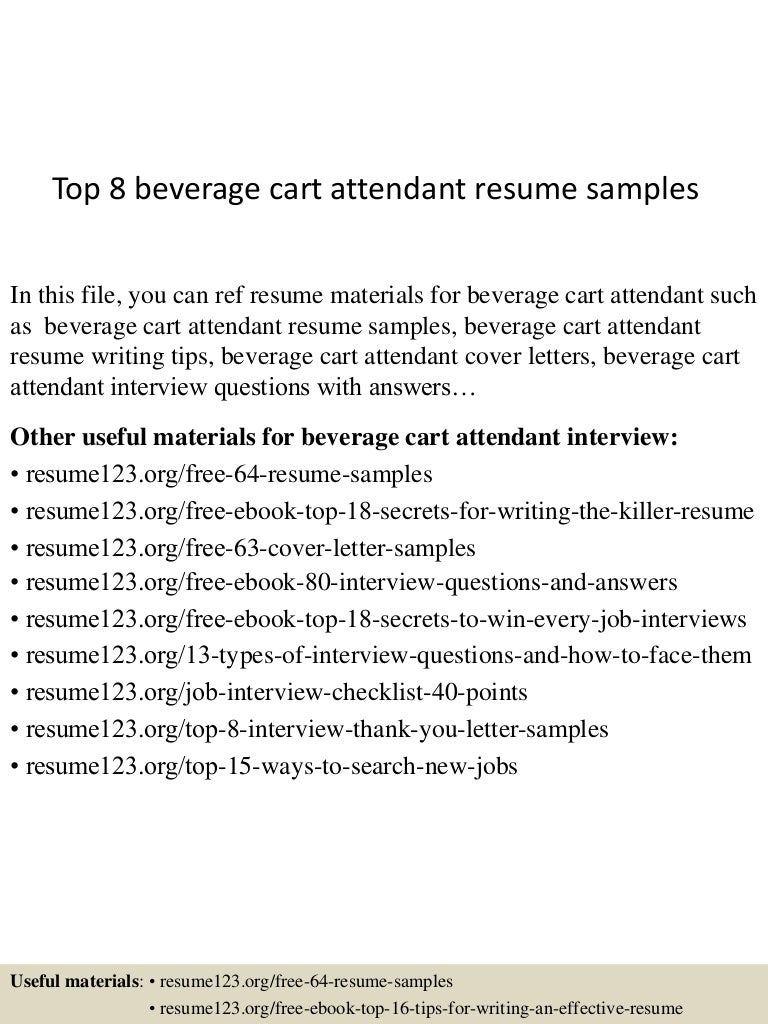 Cover letter for food and beverage attendant