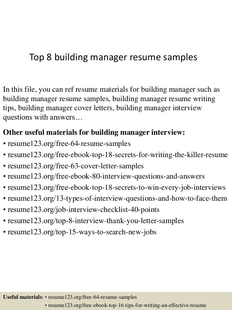 thesis Resume Building Manager Sample My admission essay, help with papers. - EUDE Business School