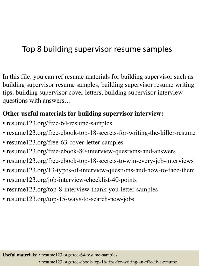apartment maintenance supervisor resumes