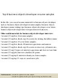 business objects developer resume
