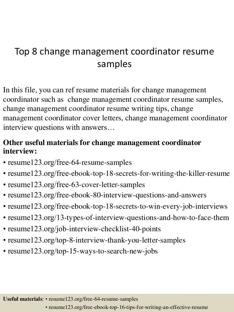 resume Purchase Coordinator Resume top8changemanagementcoordinatorresumesamples 150613034612 lva1 app6892 thumbnail 4 jpgcb1434167277