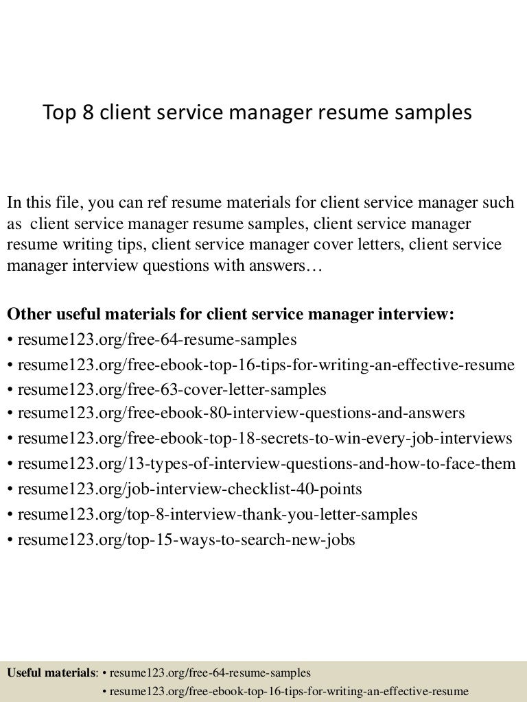 client services resumes