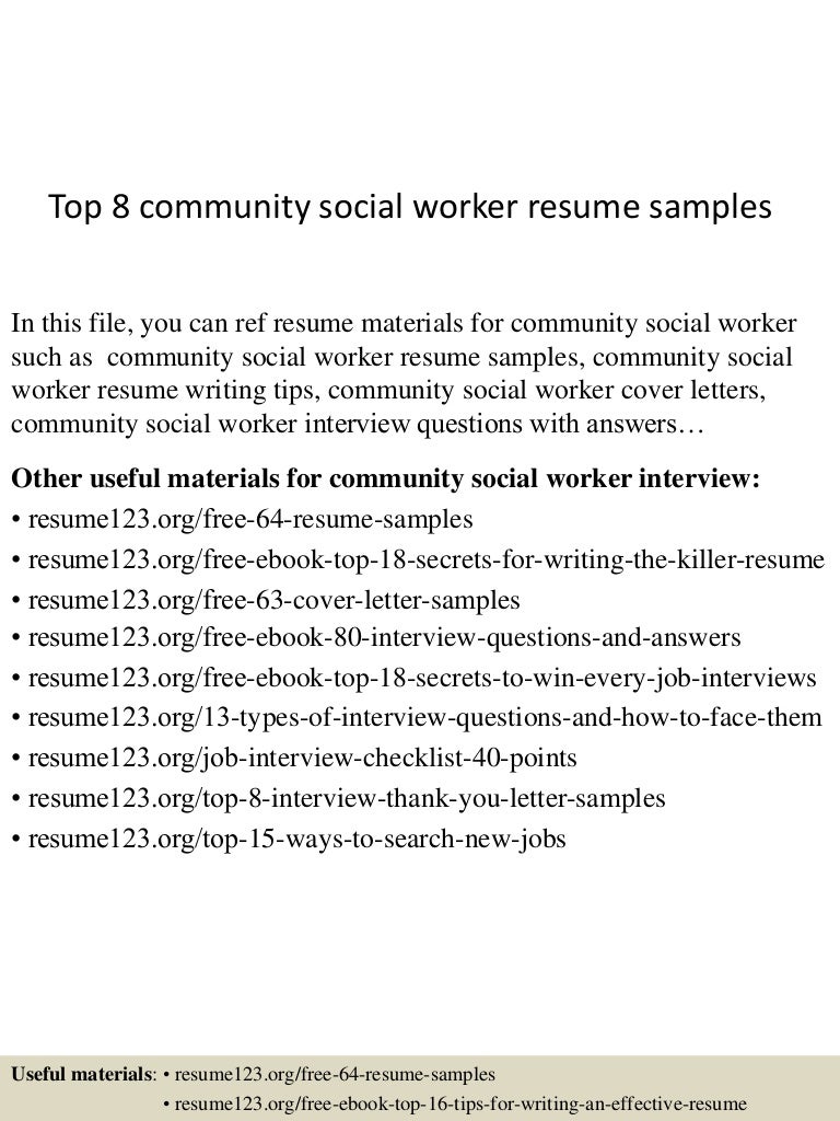 social work resume cover letter