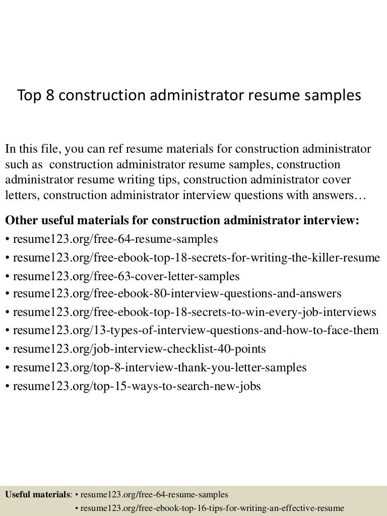construction administrative assistant resumes