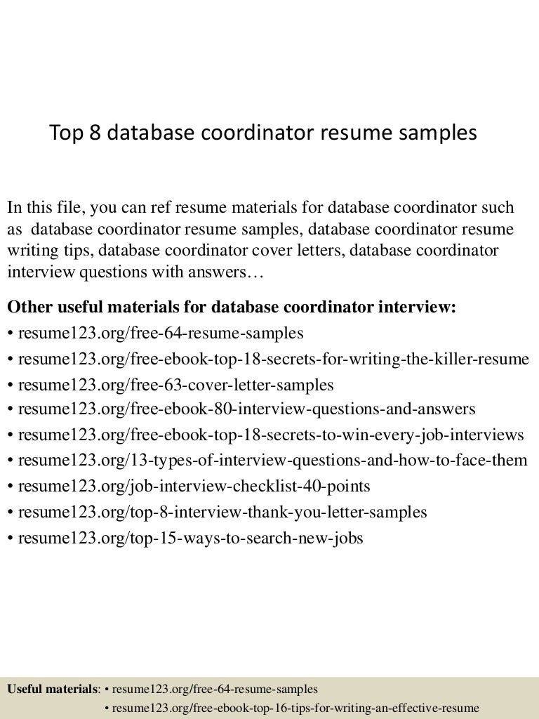 database manager cover letter