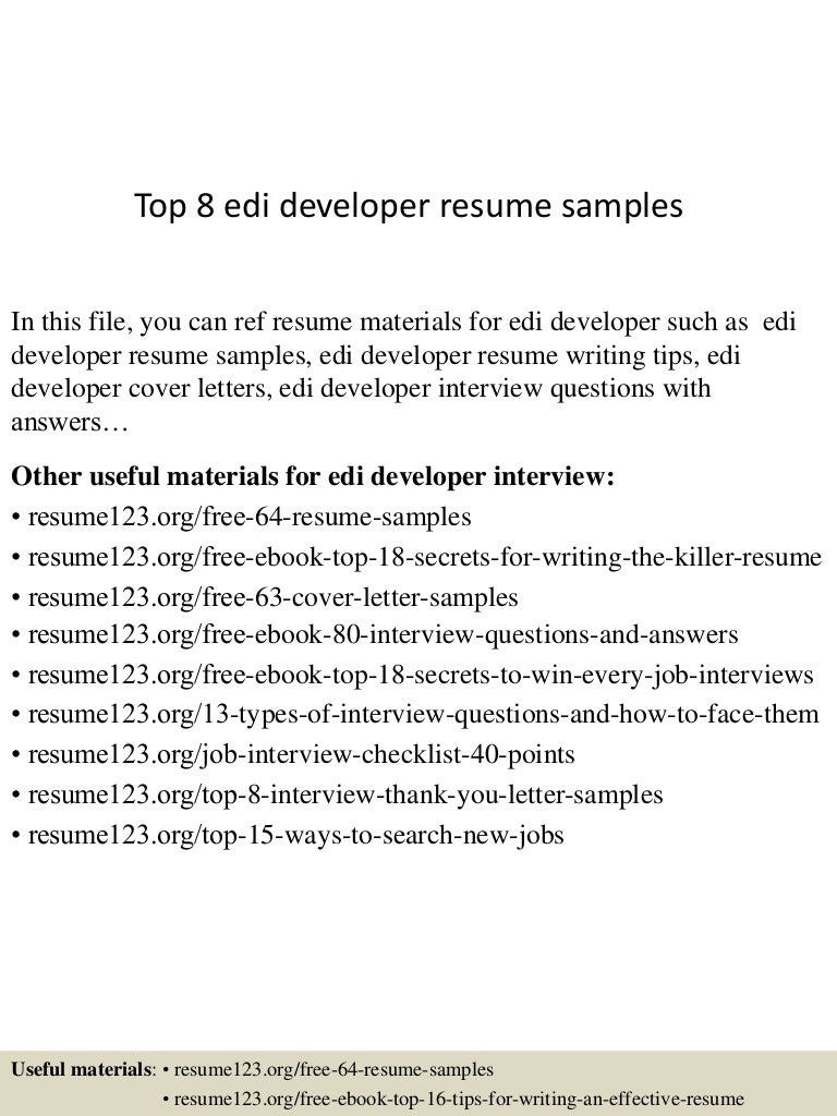resume Edi Experience Resume top8edideveloperresumesamples 150723074009 lva1 app6892 thumbnail 4 jpgcb1437637257
