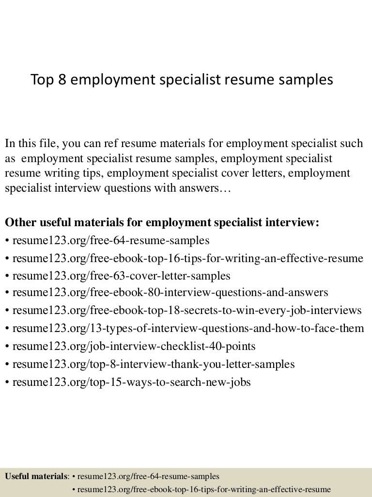 top8employmentspecialistresumesamples 150402095630 conversion gate01 thumbnail 4jpgcb1427986639 - Employment Resume Samples top8employmentspecialistresumesamples 150402095630 conversion gate01 thumbnail 4jpgcb1427986639 - Employment Resume Samples