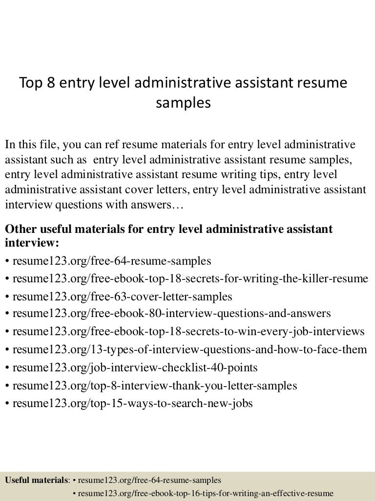 resume sample for entry level jobs