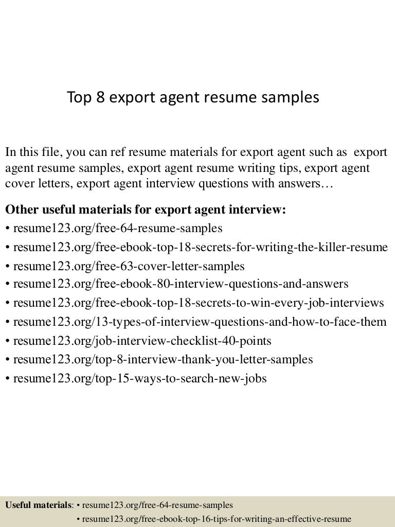 import export resume sample