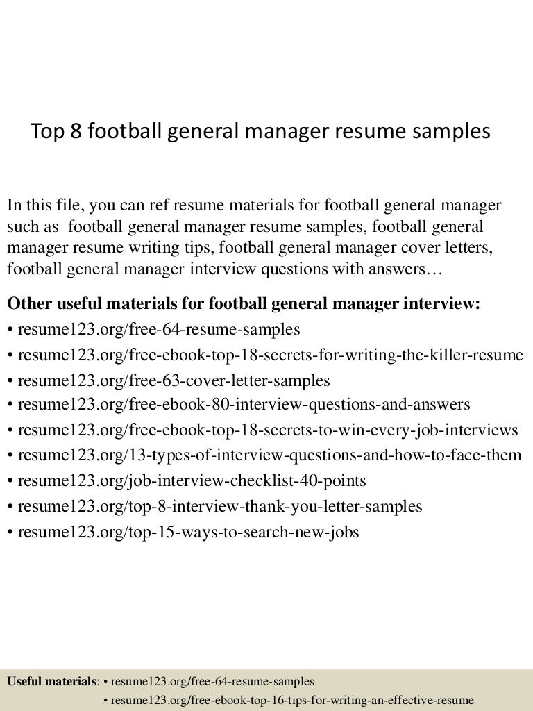 Top8footballgeneralmanagerresumesamples 150723074945 Lva1 App6891 Thumbnail 4 Jpg Cb 1437637832 Top8footballgeneralmanagerresumesamples 150723074945 Lva1 App6891 Thumbnail 4 Jpg Cb 1437637832
