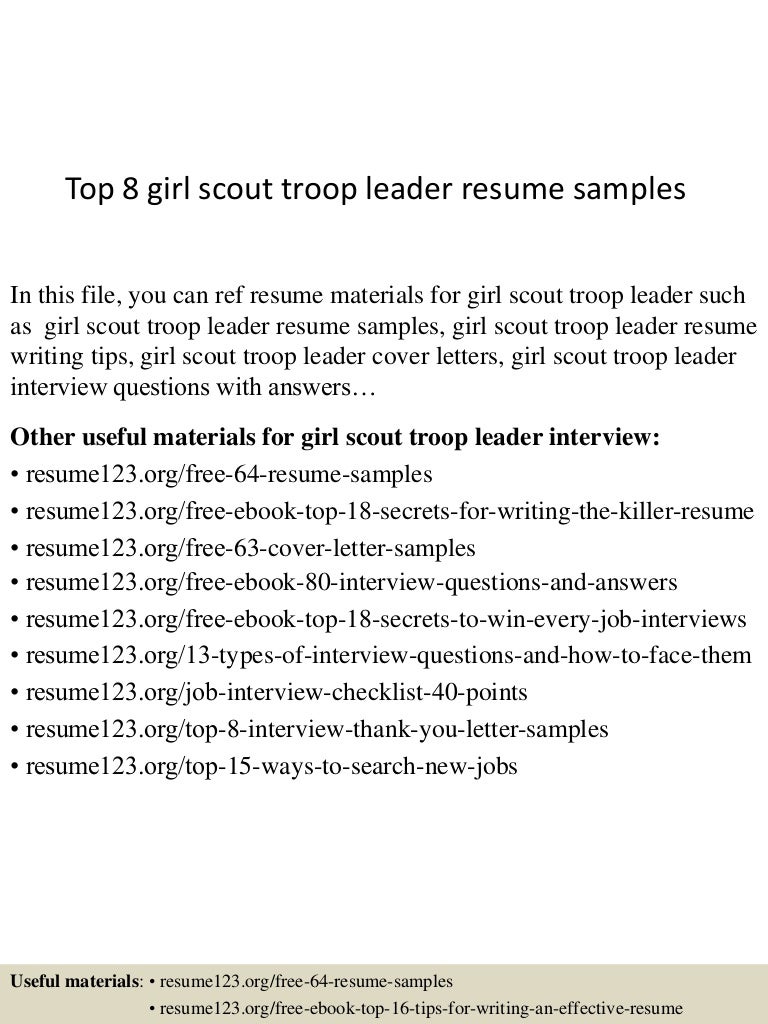 resume Resume Girl top8girlscouttroopleaderresumesamples 150723080457 lva1 app6892 thumbnail 4 jpgcb1437638740