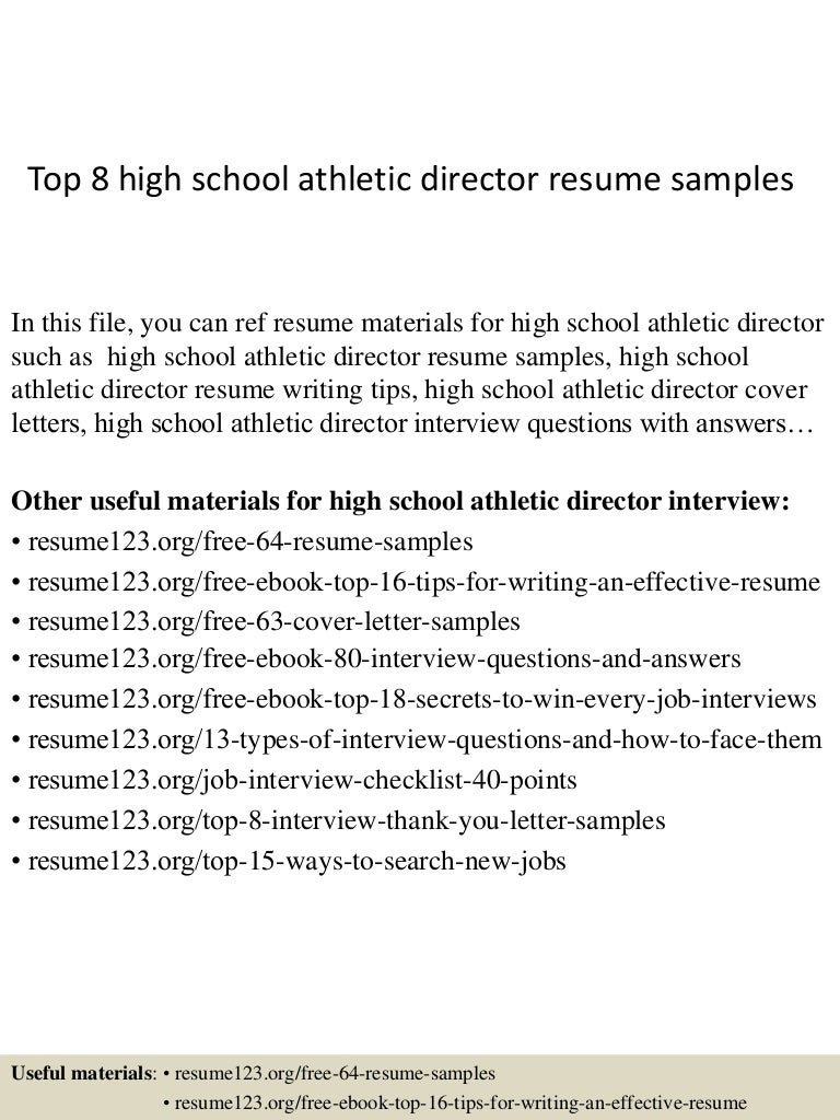 athletic director cover letters