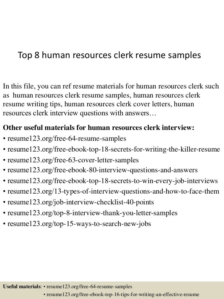 resume Human Resources Clerk Resume top8humanresourcesclerkresumesamples 150516024546 lva1 app6892 thumbnail 4 jpgcb1431744396