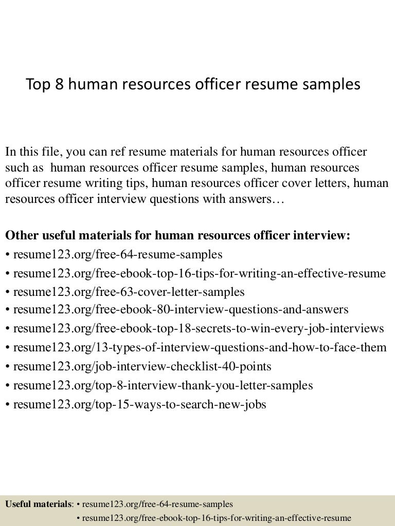 sample human resources resume