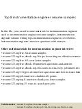 instrumentation and control engineer resume samples