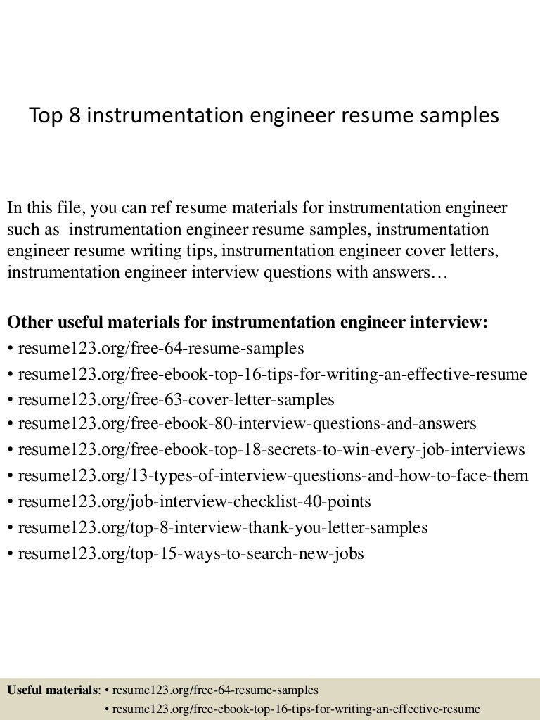 Instrumentation controls engineer resume