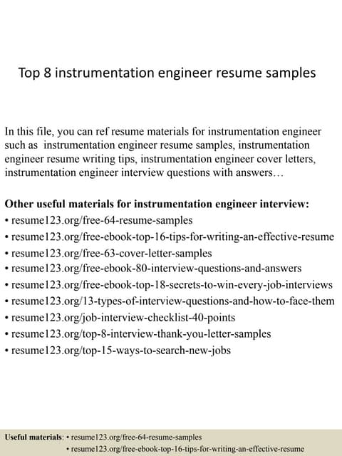 cover letter for electrical and instrumentation technician instrument technician cover letter