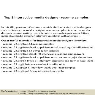 Top 8 interactive media designer re...