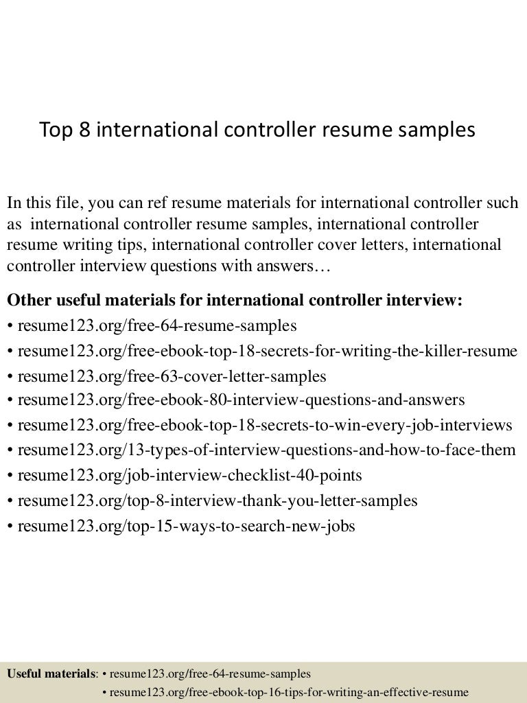 international controller resume