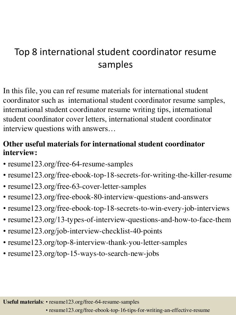 sample of international resumes