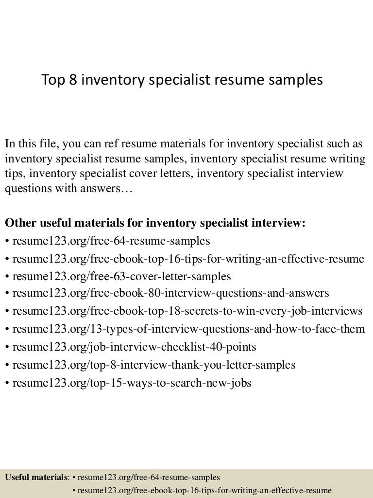inventory specialist jobs resumes