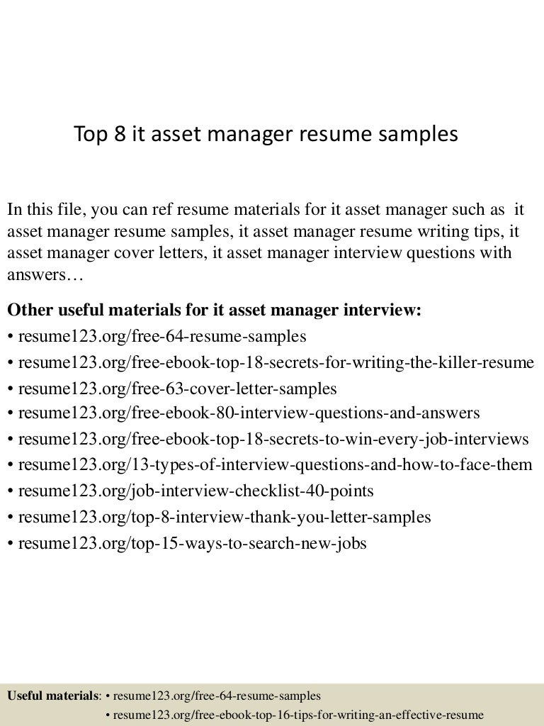 top8itassetmanagerresumesamples 150514023412 lva1 app6892 thumbnail 4jpgcb1431570895 - Asset Manager Resume Sample top8itassetmanagerresumesamples 150514023412 lva1 app6892 thumbnail 4jpgcb1431570895 - Asset Manager Resume Sample