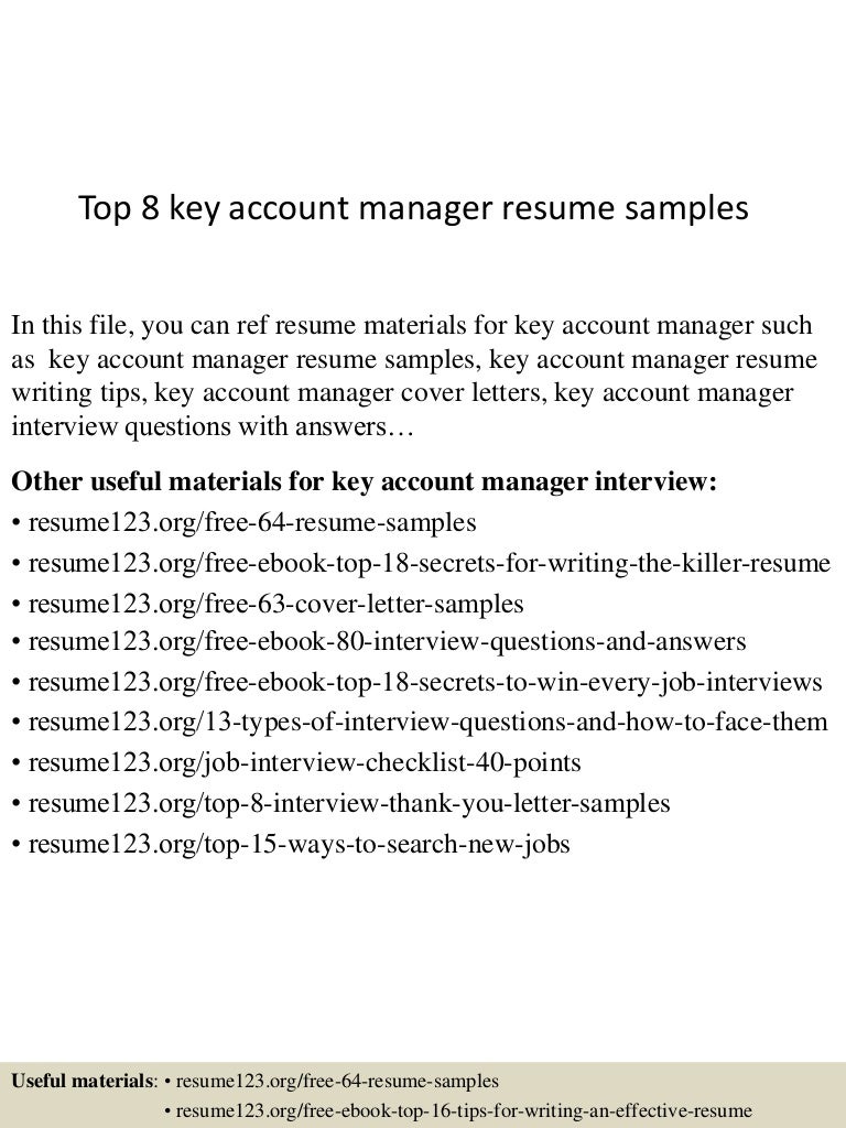 account manager resume samples