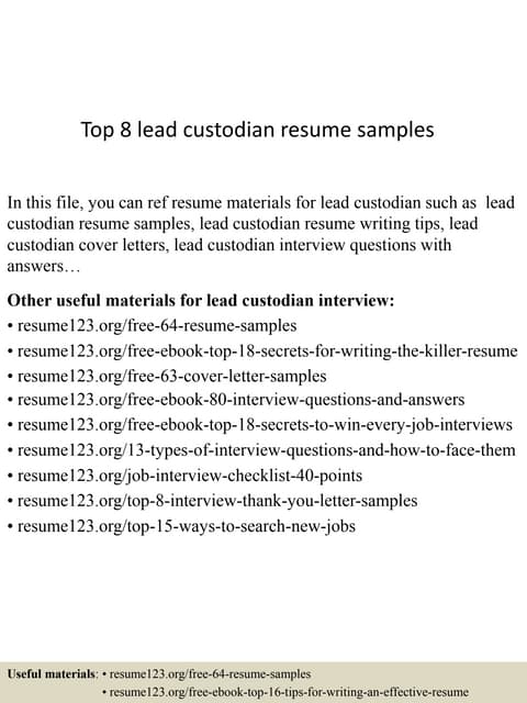 Top 8 fabrication supervisor resume samples | PPTX | Resume Writing and ...
