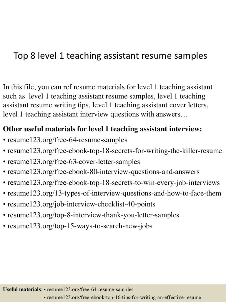 teaching assistant resume samples